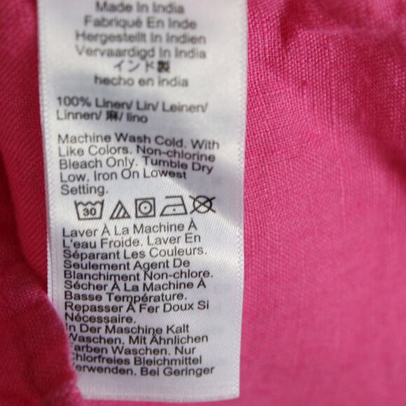 J Crew Baird McNutt Irish Linen Dress Womens XS Pink Button Front Preppy Career - Picture 5 of 5